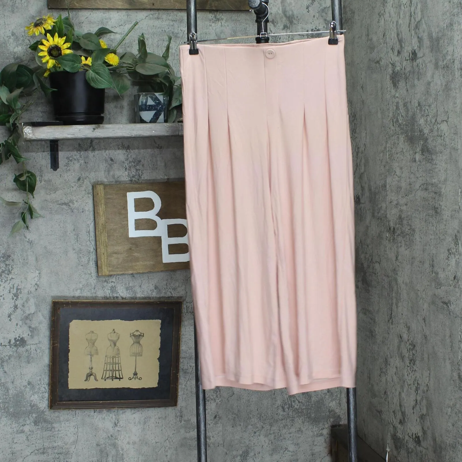 Nina Leonard Womens Tummy Smoothing Culotte Palazzo Pant 703749 Pink M