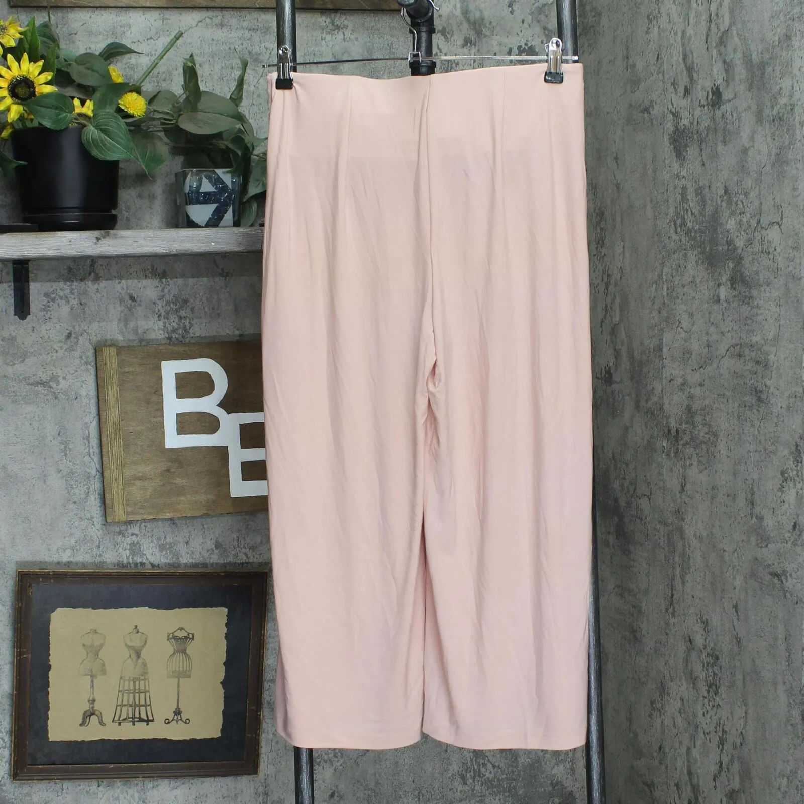 Nina Leonard Womens Tummy Smoothing Culotte Palazzo Pant 703749 Pink M