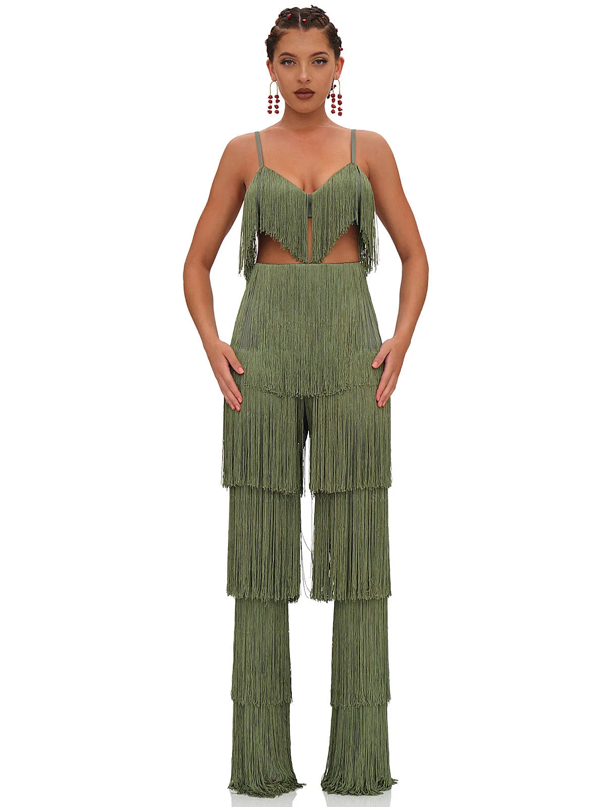 Obi Fringe Bralette-Obi Fringe Pants