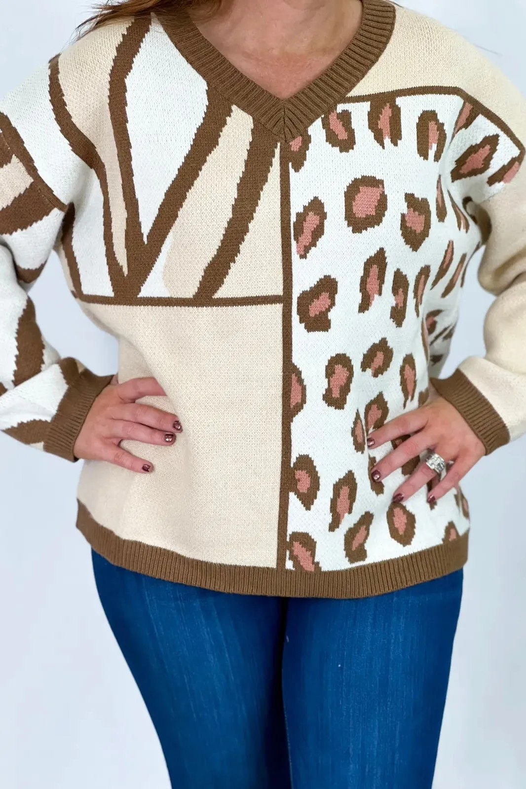 Off White V-Neck Slouchy Sweater *Final Sale*