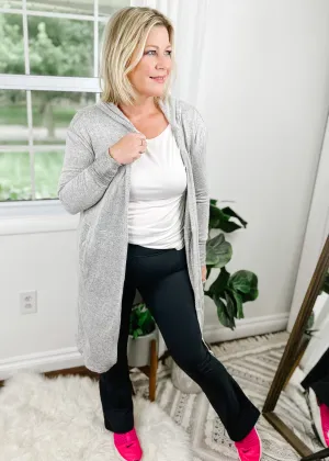 Open Front Hooded Cardigan