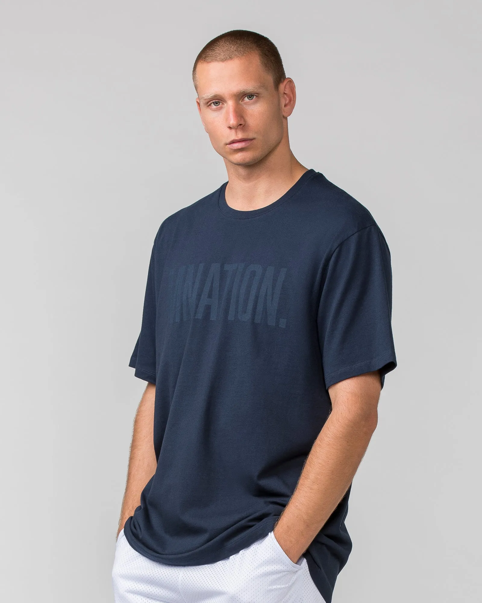 Oversized Tonal Tee - Midnight