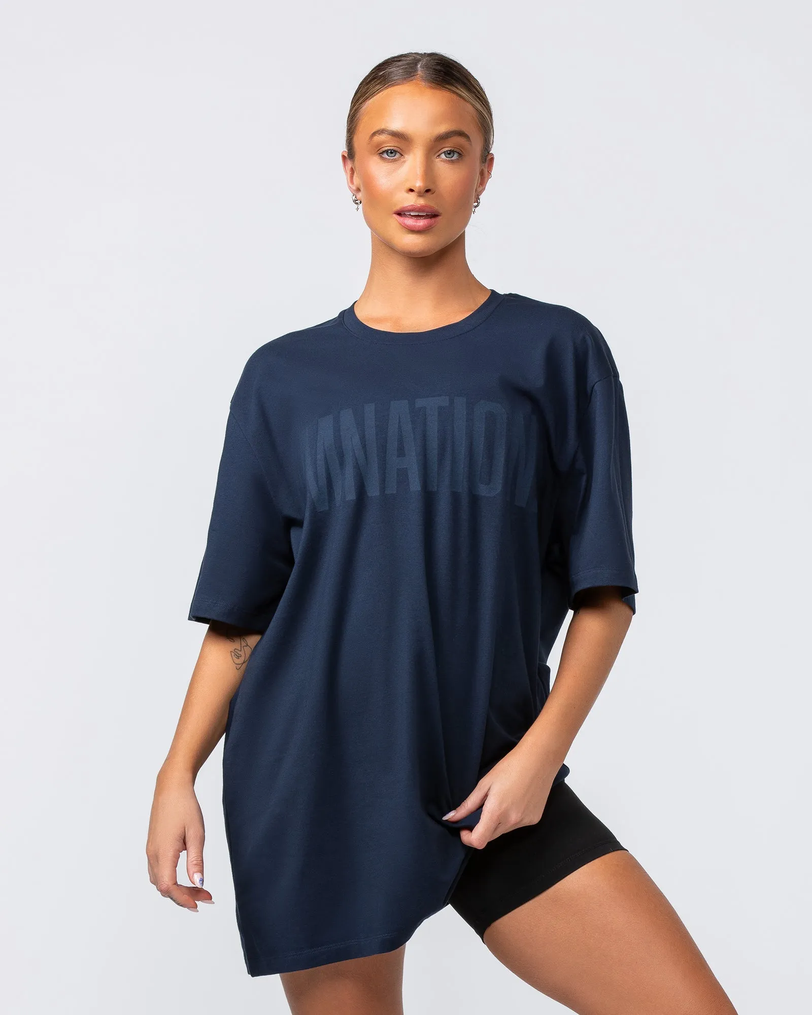 Oversized Tonal Tee - Midnight