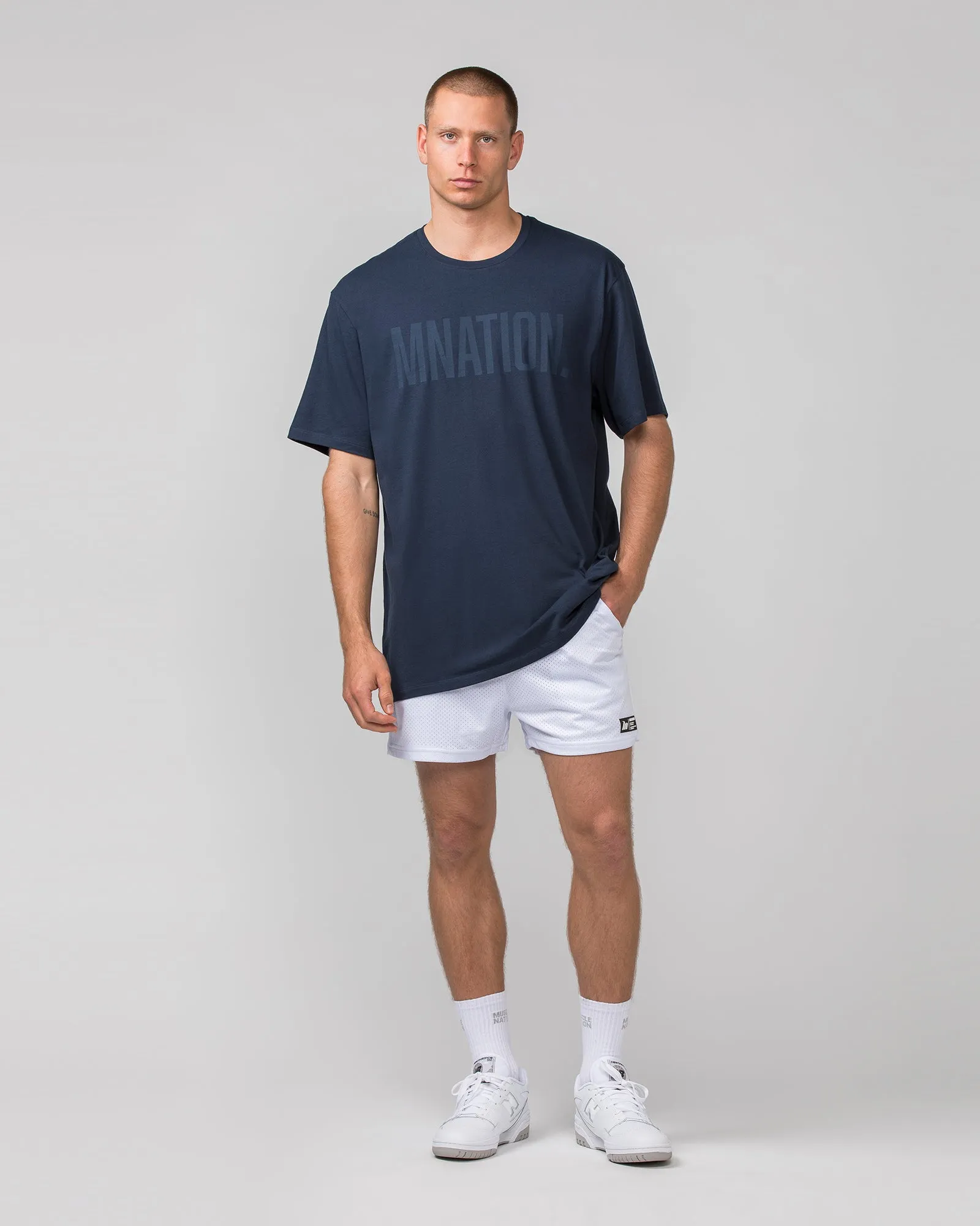 Oversized Tonal Tee - Midnight