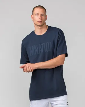 Oversized Tonal Tee - Midnight