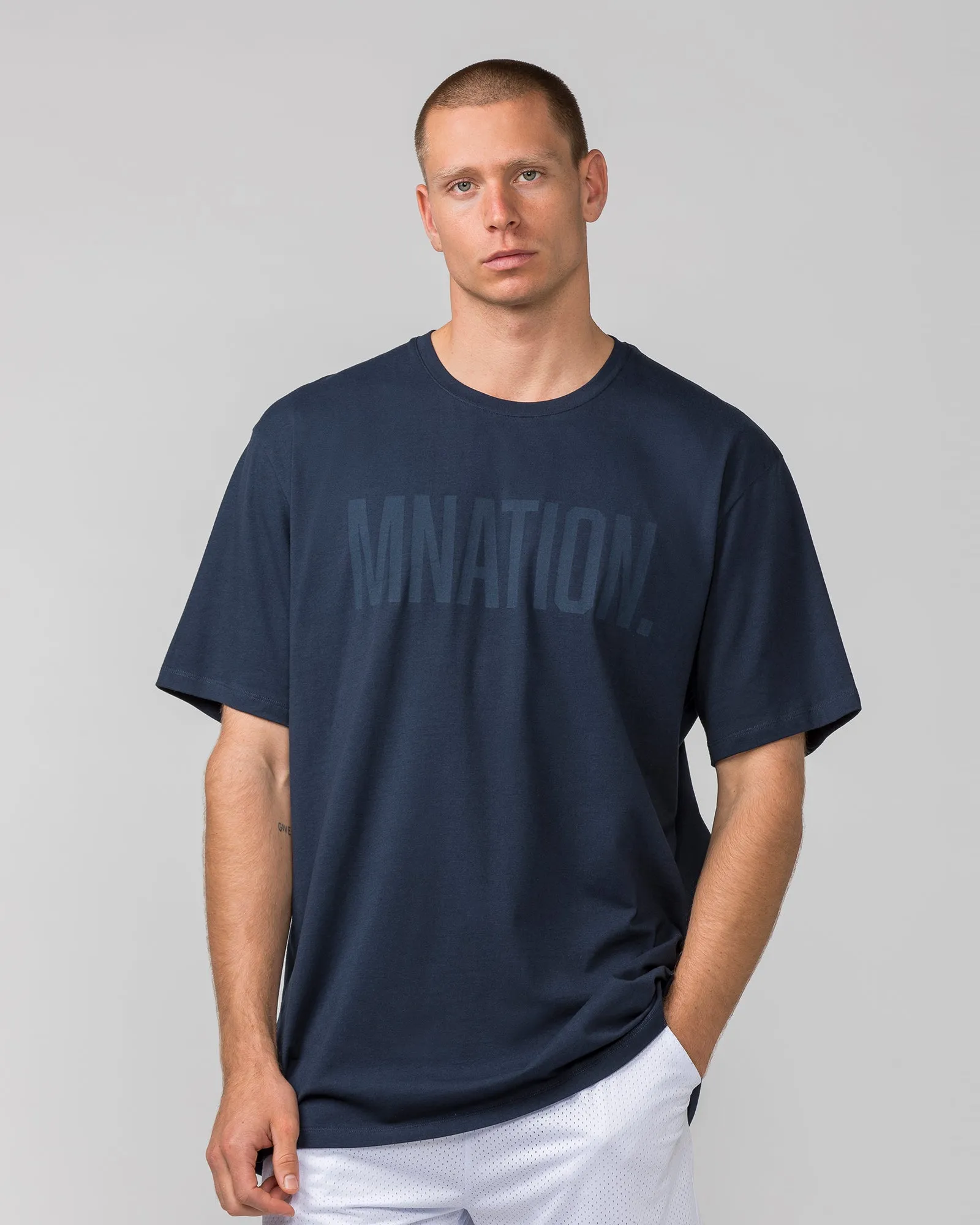 Oversized Tonal Tee - Midnight