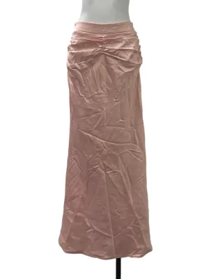 Pink Ruched Satin Mermaid Skirt