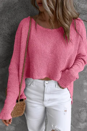 Pirouette Slouchy Dolman Sleeve High Low Sweater