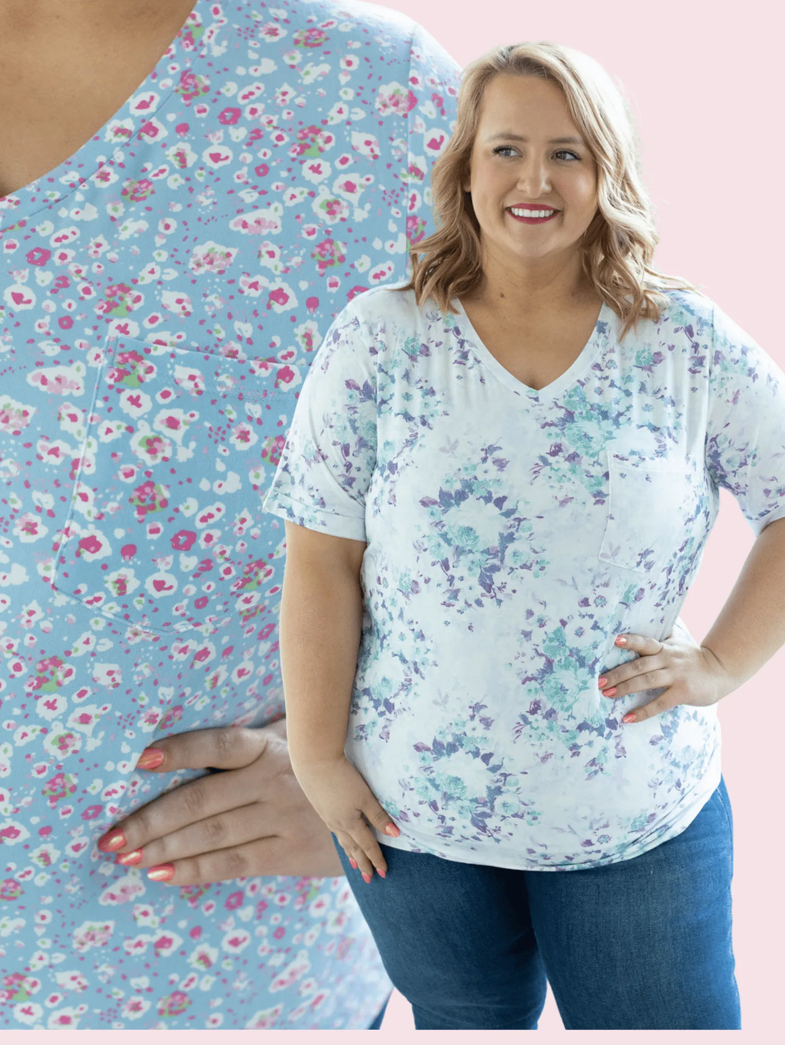 Pocketful of Perfect Short Sleeve Tee in Florals (4 colors)