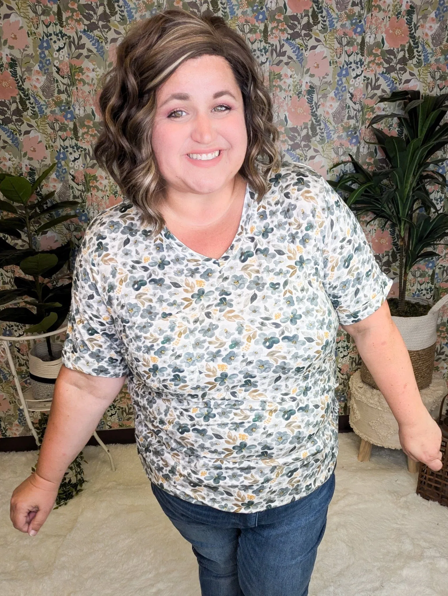 Pocketful of Perfect Short Sleeve Tee in Florals (4 colors)