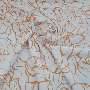 Printed Abstract Milano Satin Fabric Orange 150 cm
