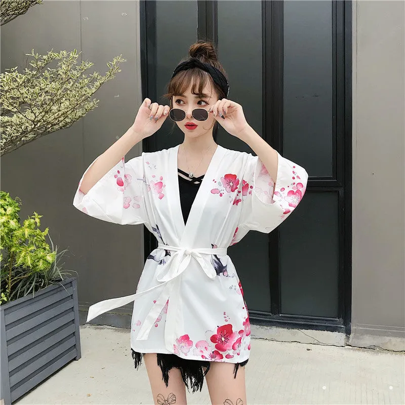 "JAPANESE PRINTED LOOSE" SUNSCREEN KIMONO D051403
