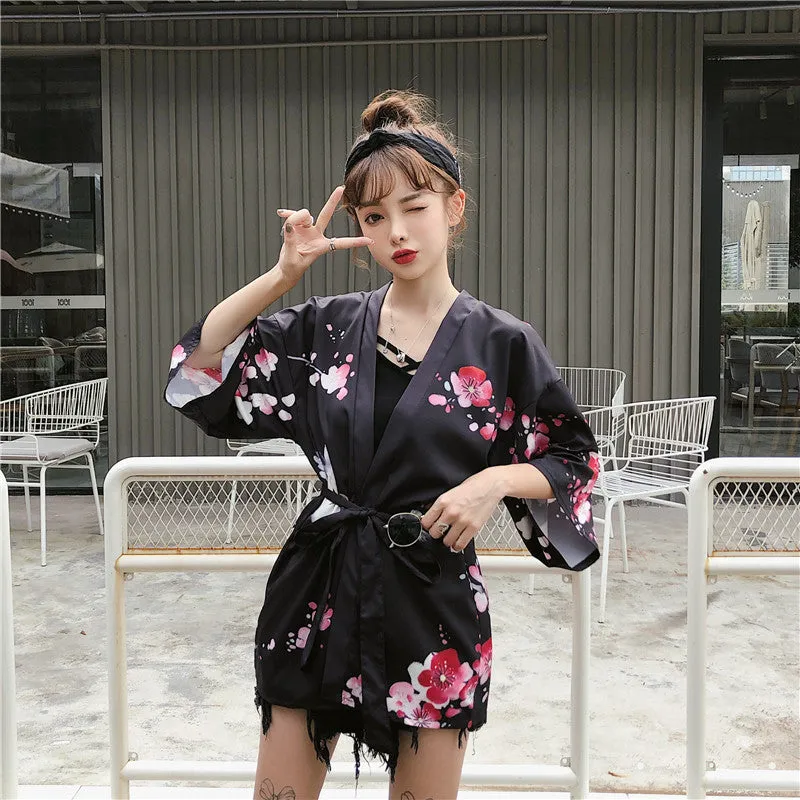 "JAPANESE PRINTED LOOSE" SUNSCREEN KIMONO D051403