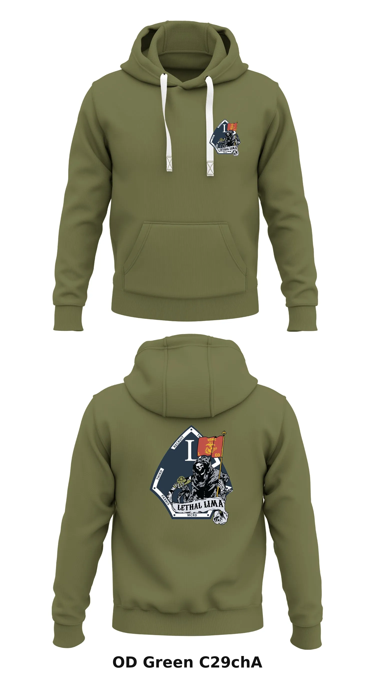 Recruit Training Reg, 3rd BN, L Co Store 1  Core Men's Hooded Performance Sweatshirt - C29chA