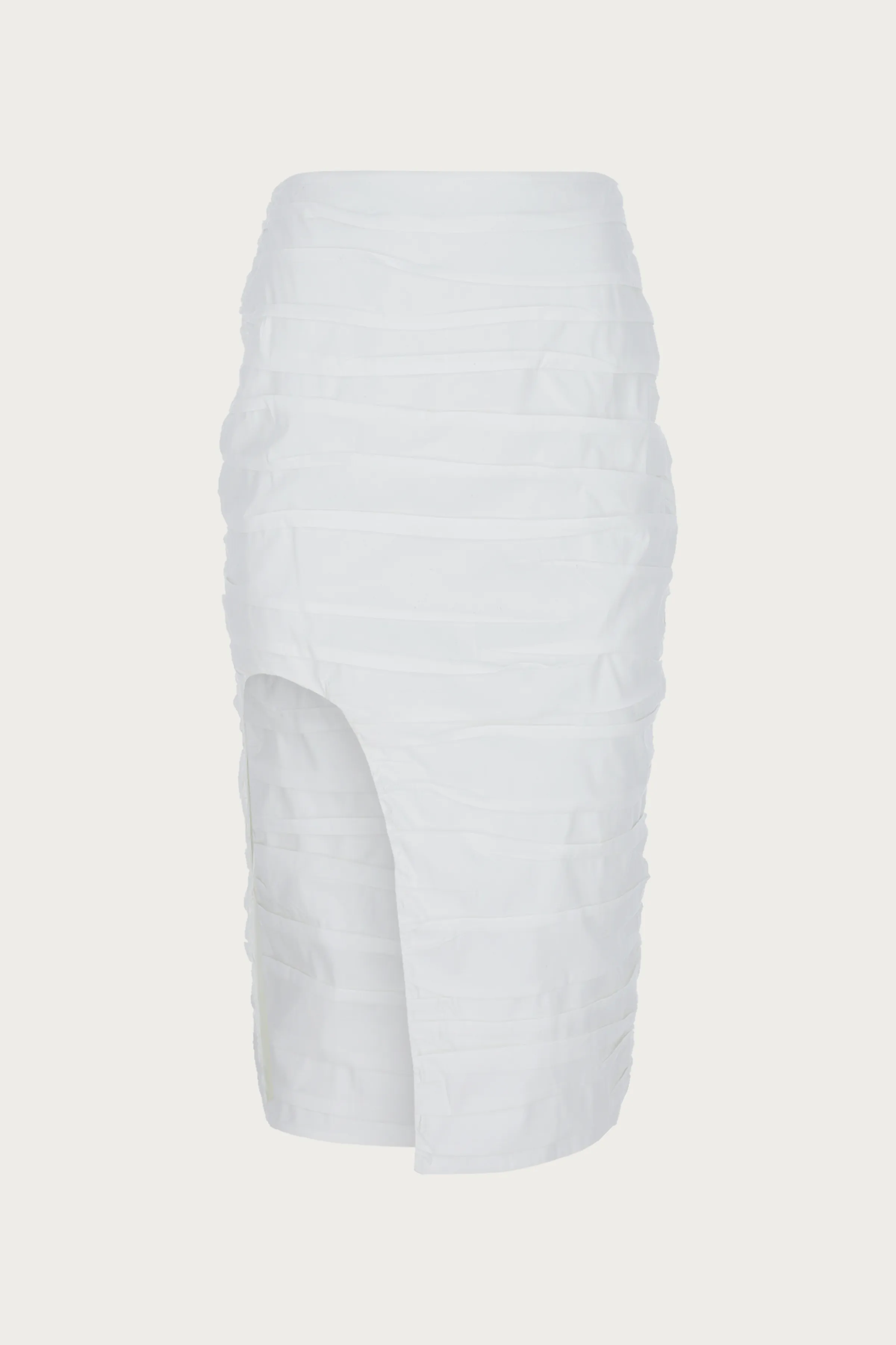 RUCHED MIDI SKIRT