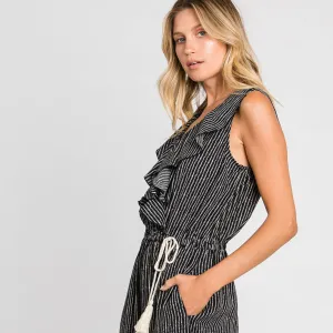 Ruffled V-Neck Sleeveless Jumpsuit