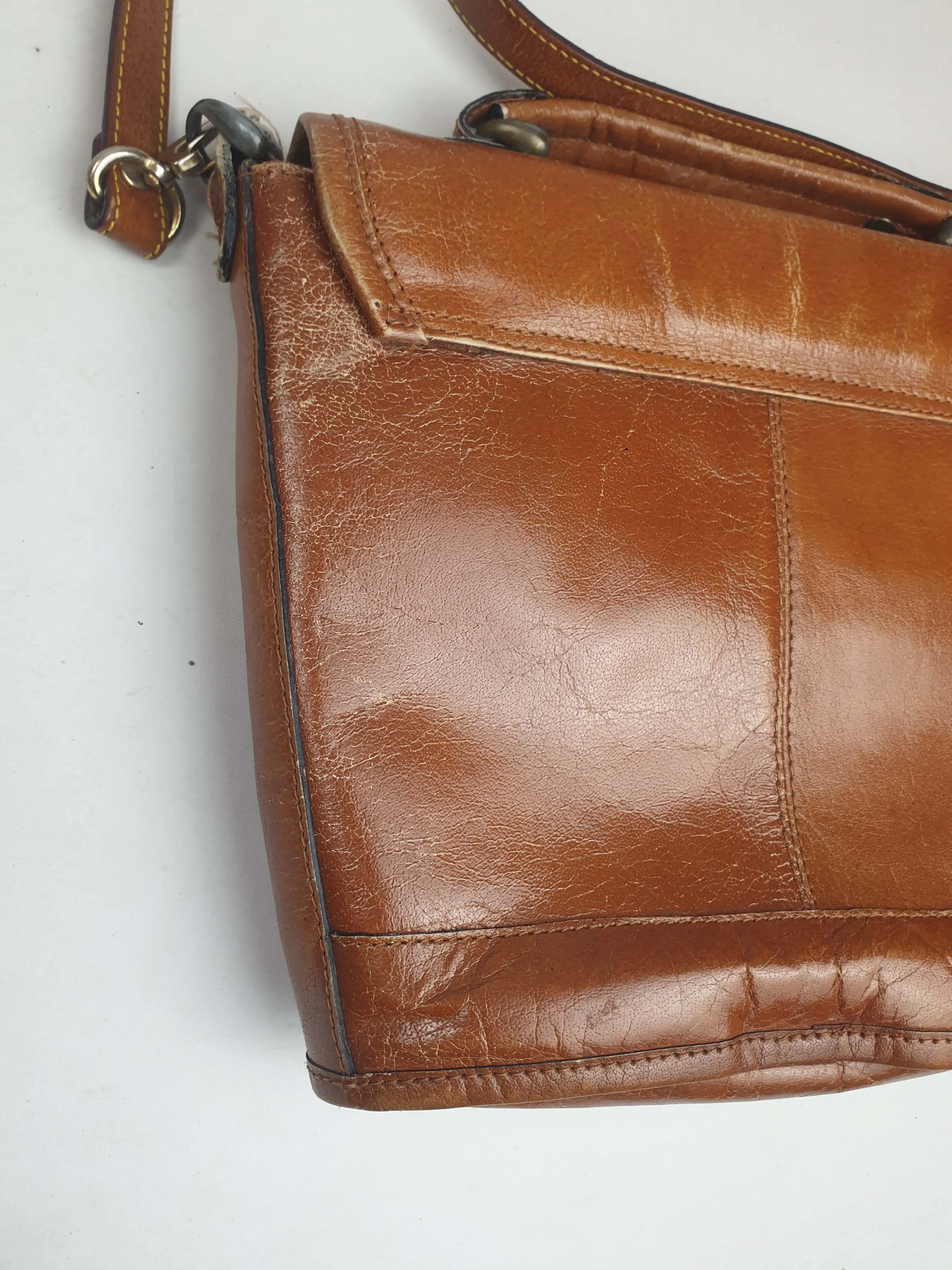 Sandler vintage buffalo leather brown bag