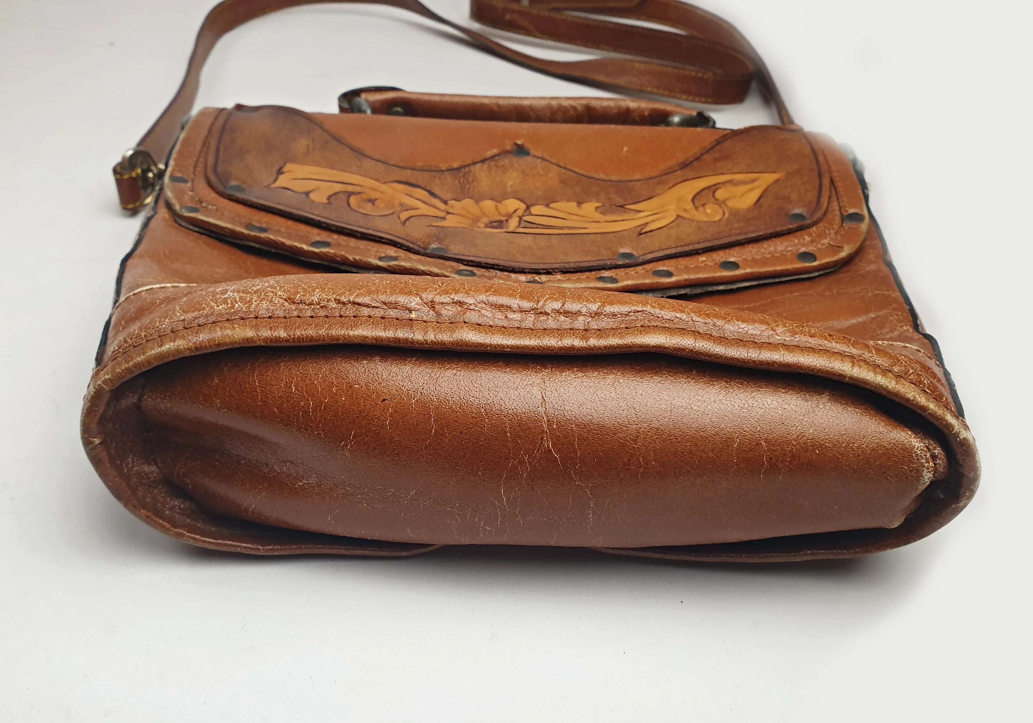 Sandler vintage buffalo leather brown bag