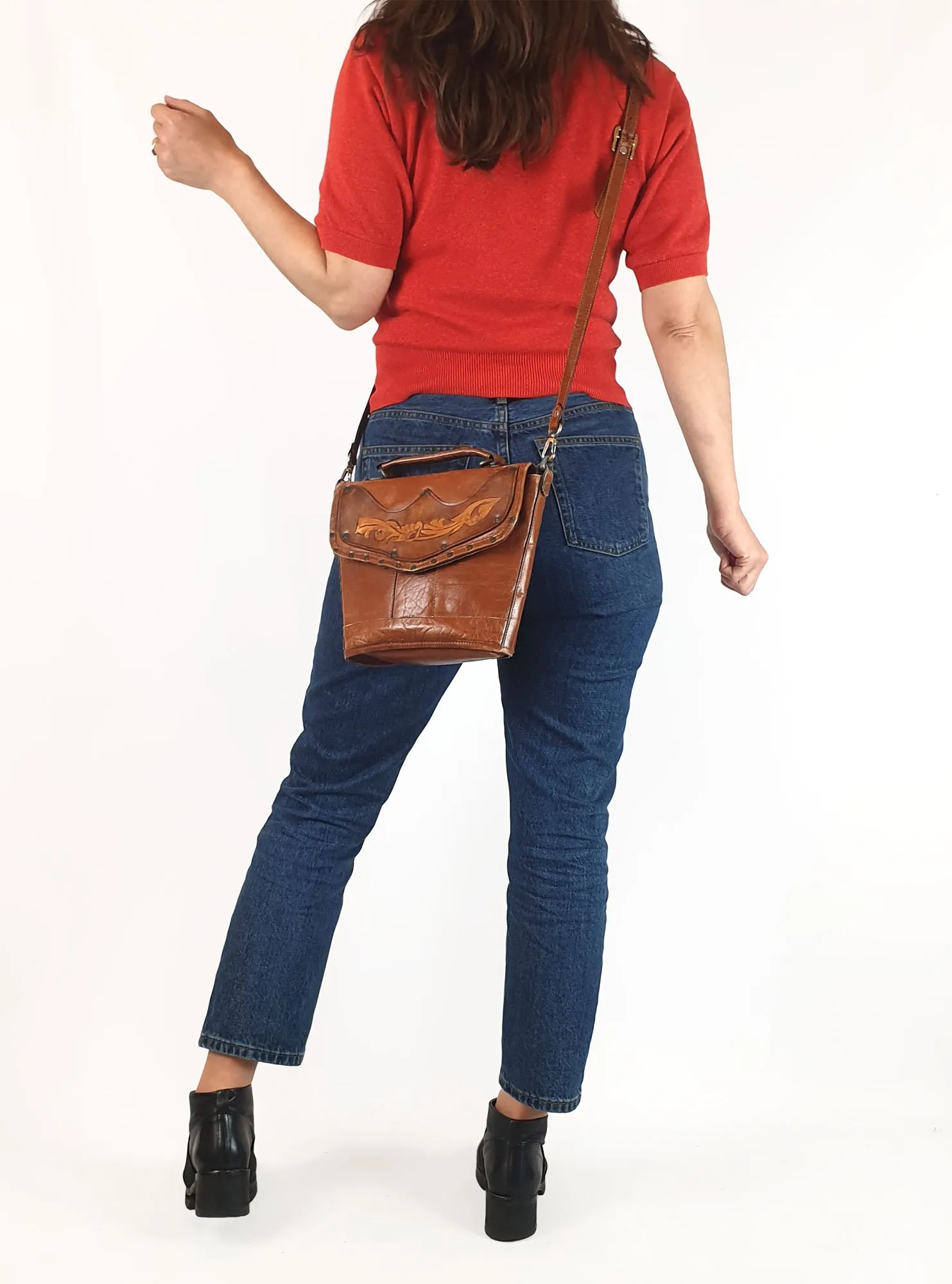 Sandler vintage buffalo leather brown bag