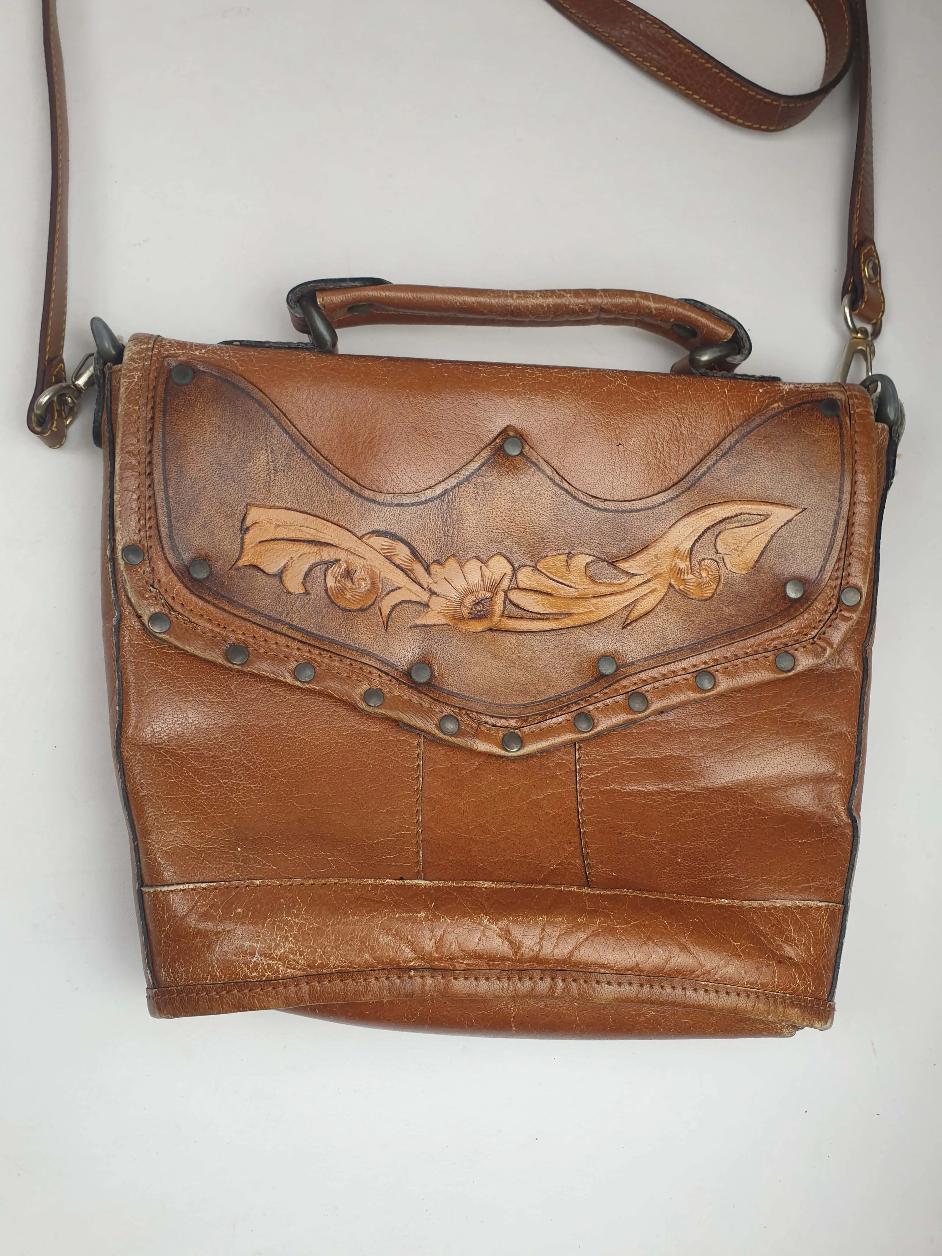 Sandler vintage buffalo leather brown bag