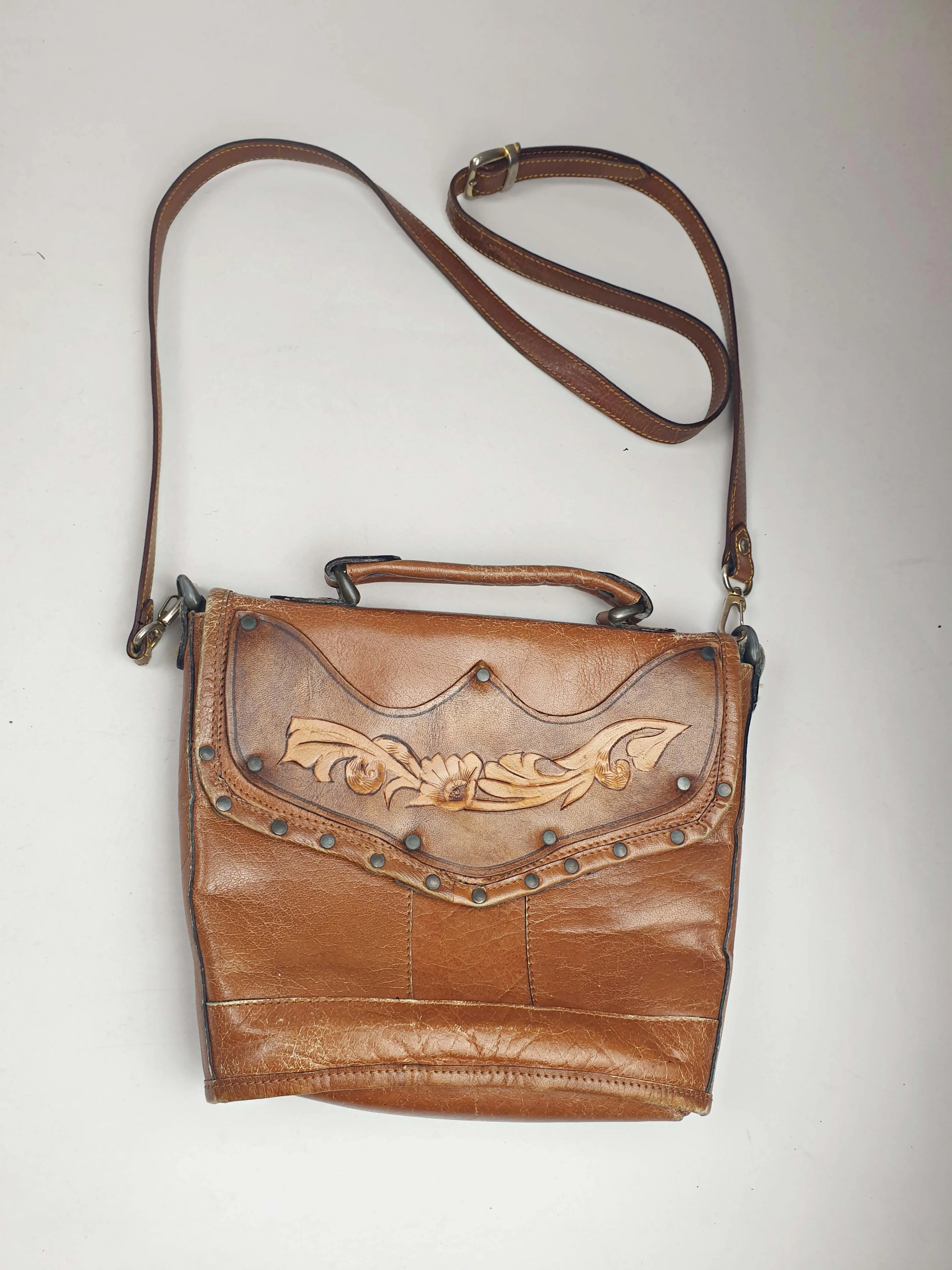 Sandler vintage buffalo leather brown bag