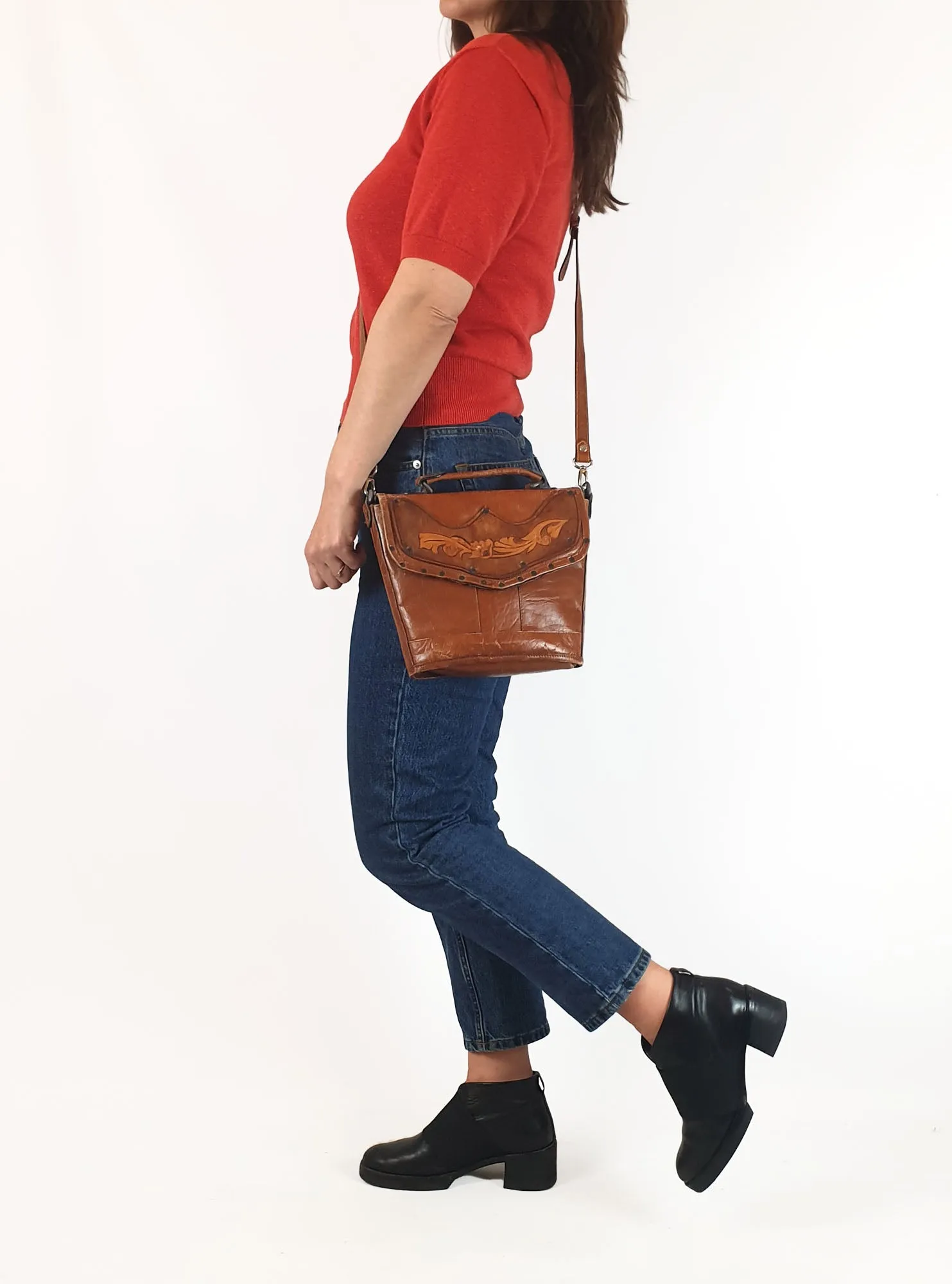 Sandler vintage buffalo leather brown bag