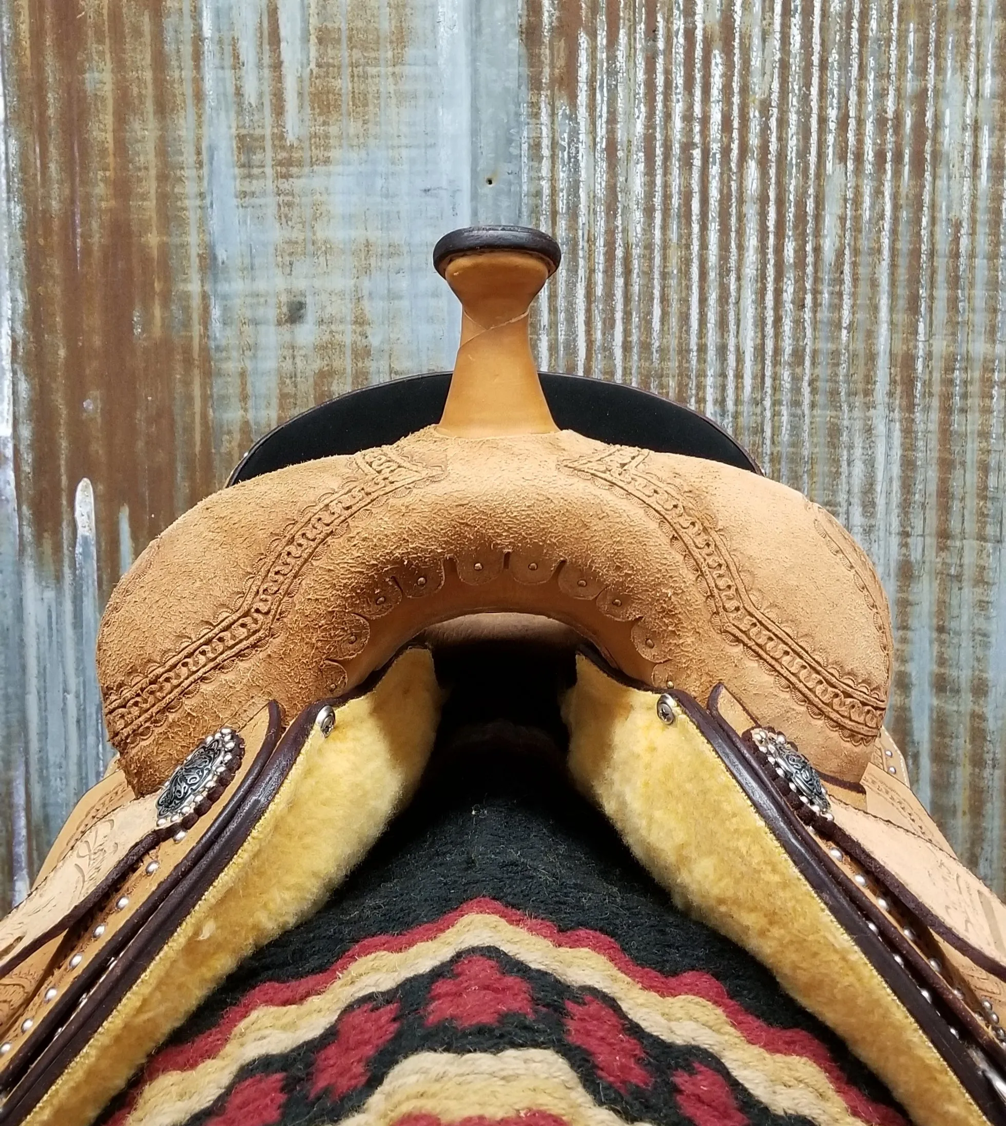 Scott Thomas Natural Leather Barrel Racer Saddle