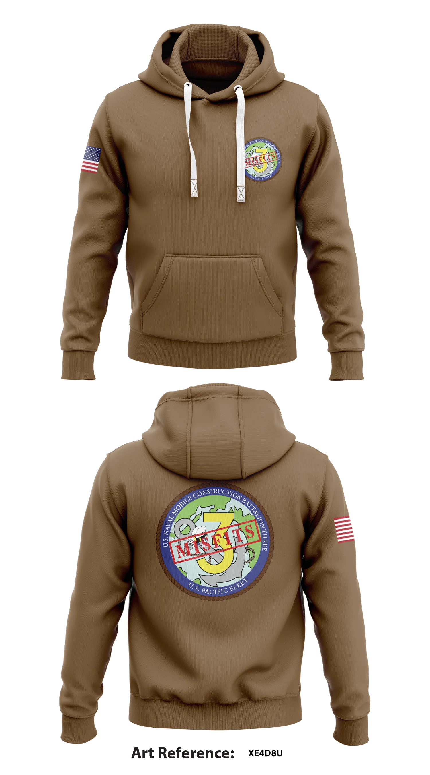 Seabees Store 1  Core Men's Hooded Performance Sweatshirt - Xe4D8U