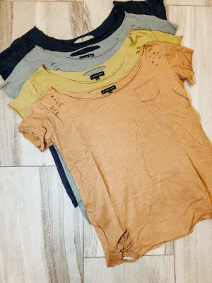Slouchy Rip Distressed Tee