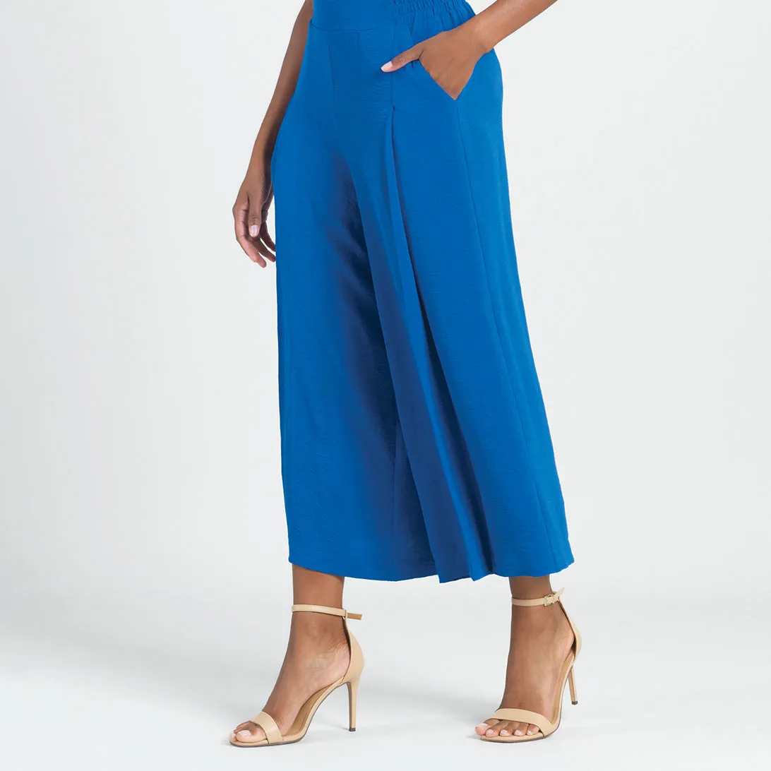 Soft Textured Rayon - Side Pocket Culotte Pant - Cobalt - Final Sale!