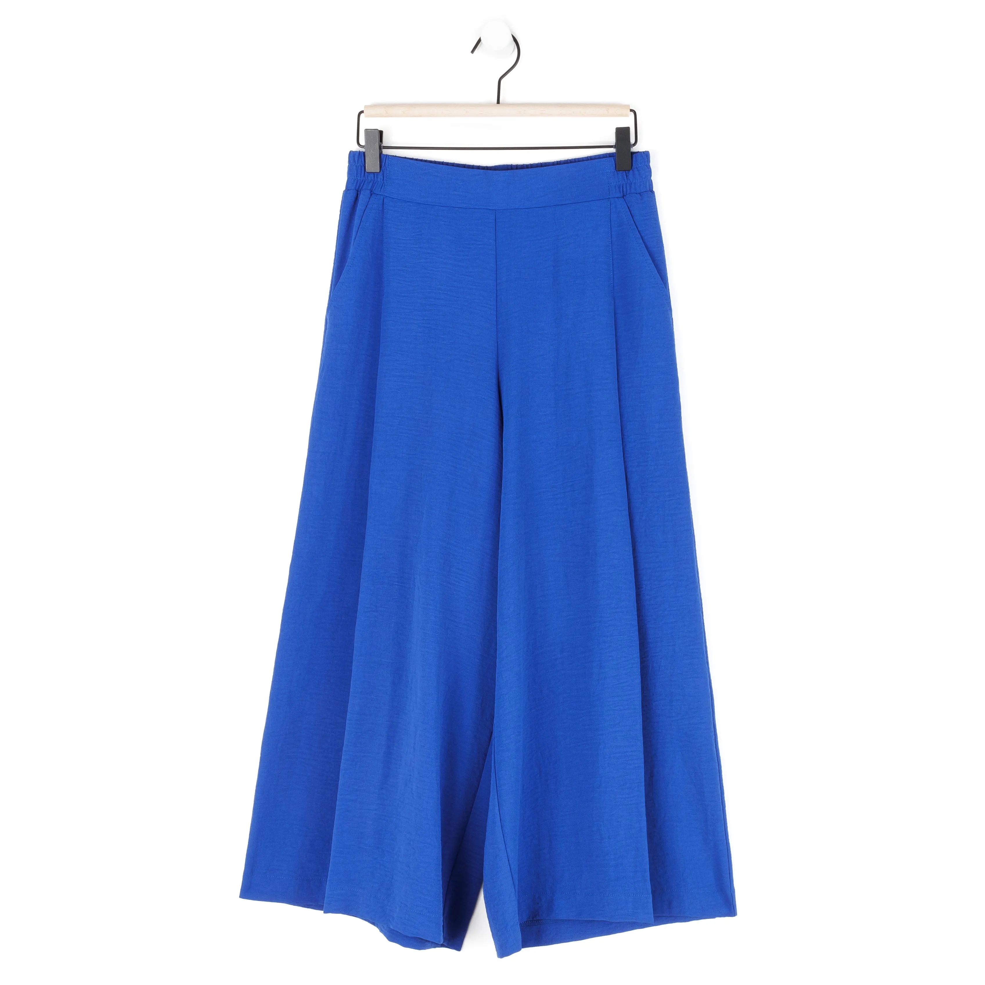 Soft Textured Rayon - Side Pocket Culotte Pant - Cobalt - Final Sale!