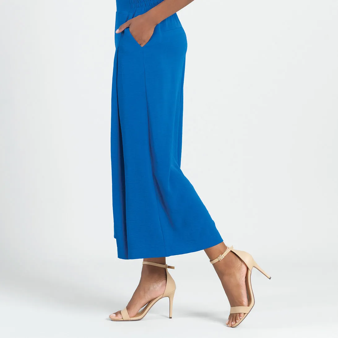 Soft Textured Rayon - Side Pocket Culotte Pant - Cobalt - Final Sale!