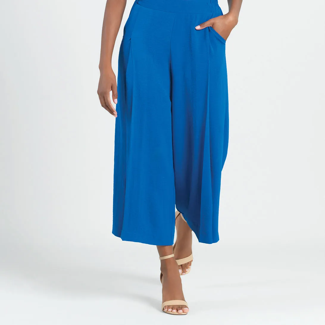 Soft Textured Rayon - Side Pocket Culotte Pant - Cobalt - Final Sale!