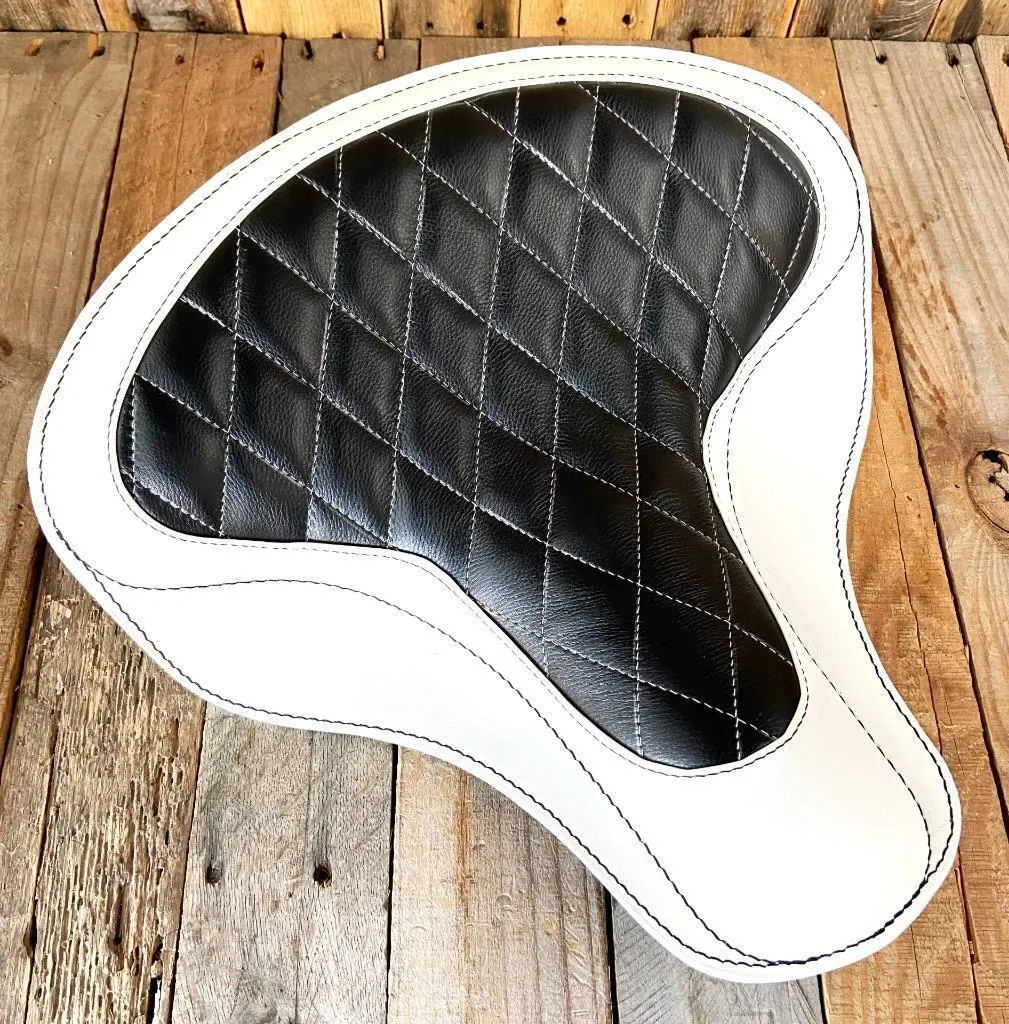 Spring Solo Tractor Seat Harley Touring Indian Chief 17x16 black Diamond Leather