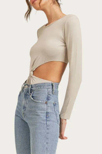 STRONG-SHOULDER CUTOUT BODYSUIT