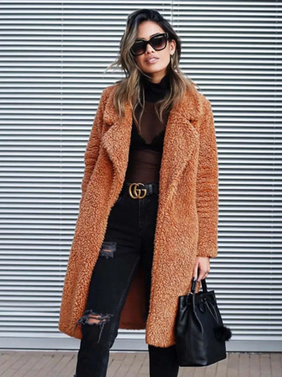 Stunncal Long-Sleeved Lapel Plush Jacket(7 colors)