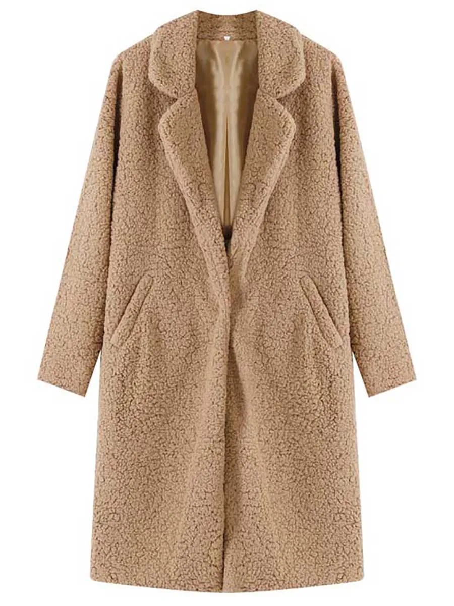 Stunncal Long-Sleeved Lapel Plush Jacket(7 colors)
