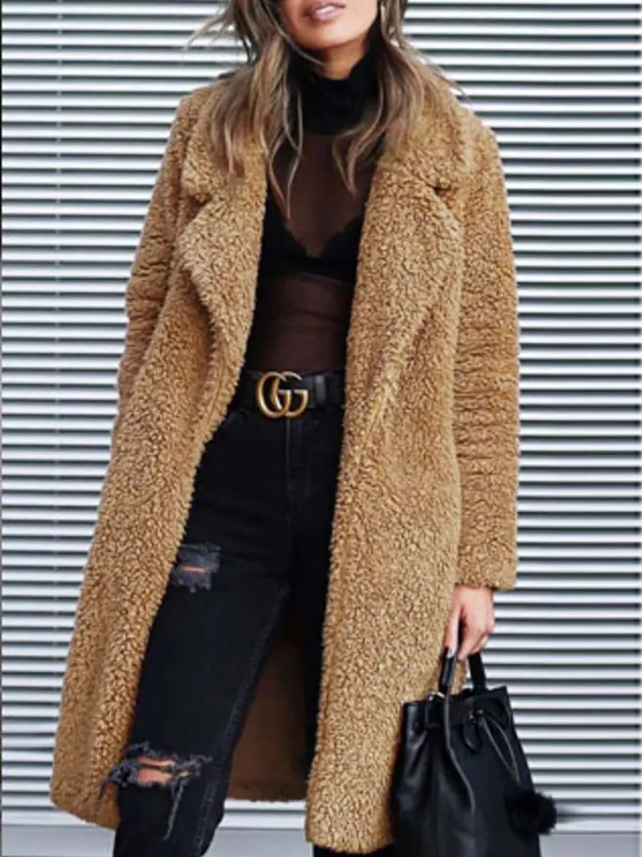 Stunncal Long-Sleeved Lapel Plush Jacket(7 colors)