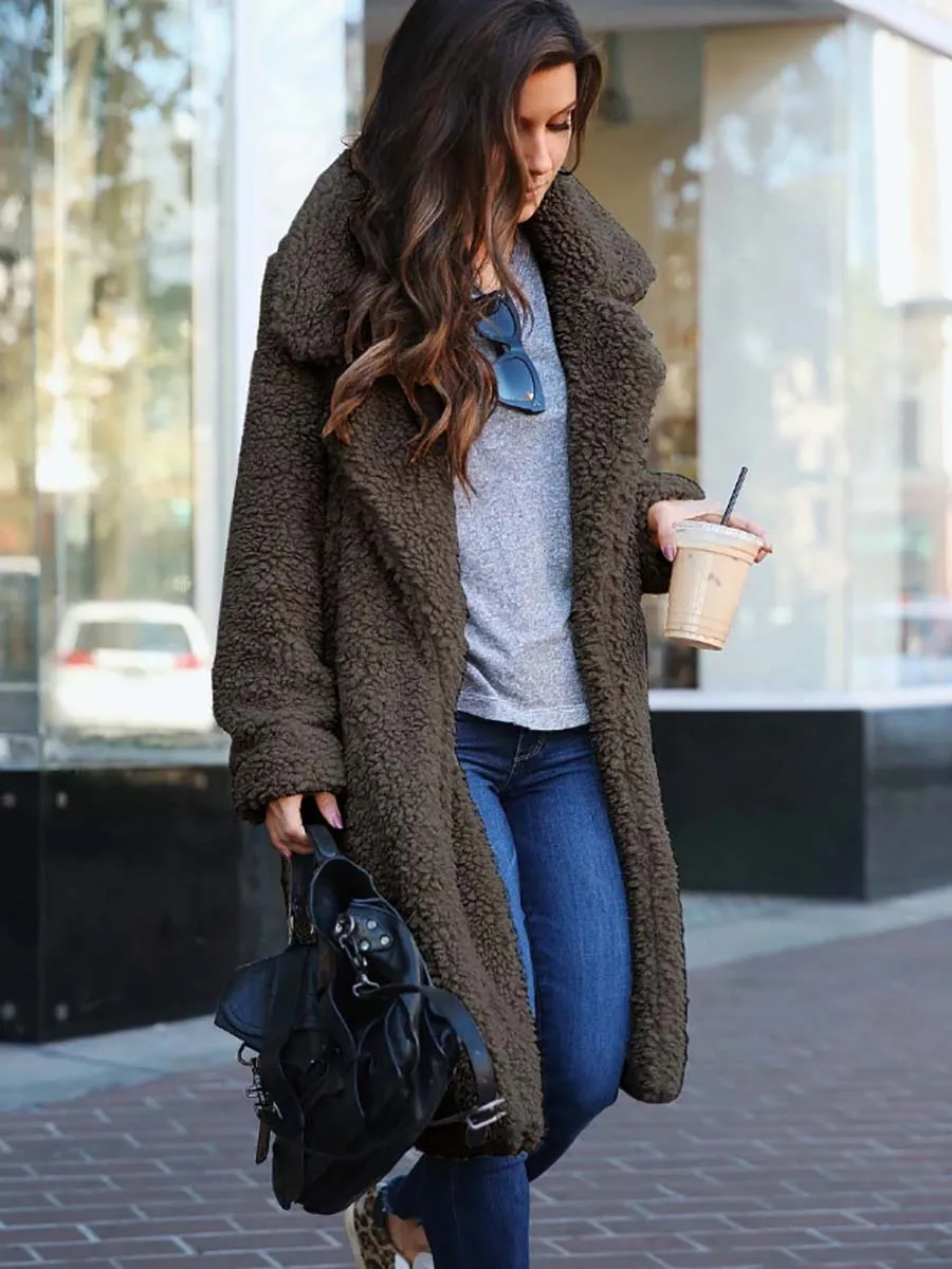 Stunncal Long-Sleeved Lapel Plush Jacket(7 colors)
