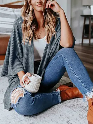 Stunncal Loose Cardigan Sweater Knit Top
