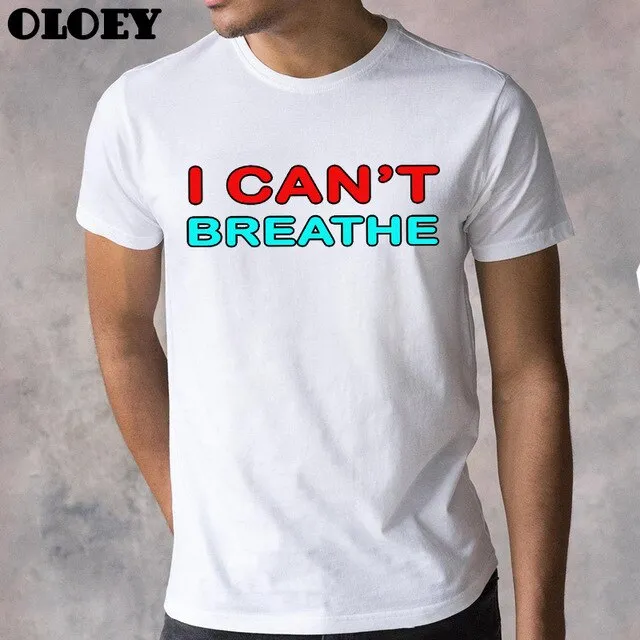 Ullzang I Can't Breathe Letter t shirt Men Clothes Aesthetic George Floyd Tops Vogue Black Lives Matter Male Streetwear 2020