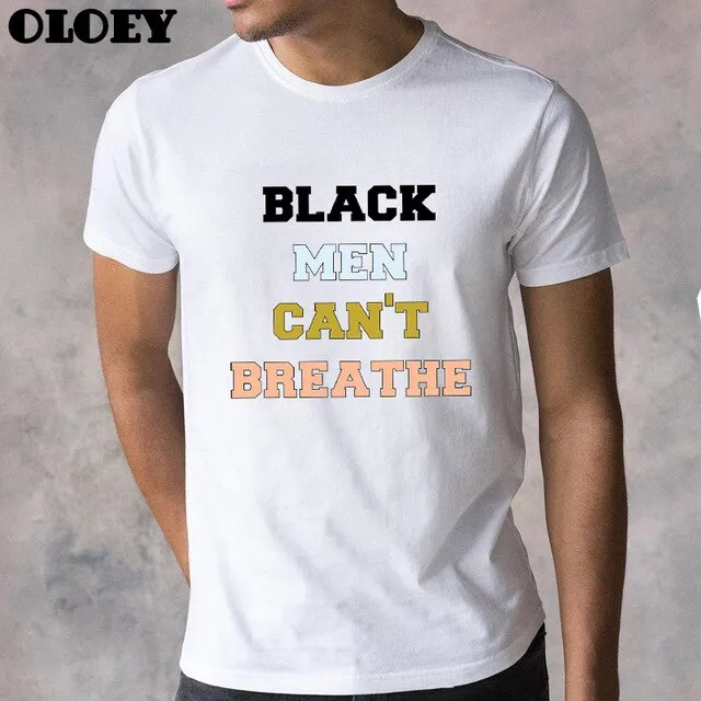 Ullzang I Can't Breathe Letter t shirt Men Clothes Aesthetic George Floyd Tops Vogue Black Lives Matter Male Streetwear 2020
