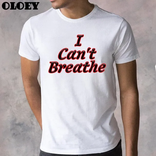 Ullzang I Can't Breathe Letter t shirt Men Clothes Aesthetic George Floyd Tops Vogue Black Lives Matter Male Streetwear 2020
