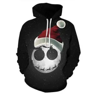 Unisex Fashion Christmas Hat Printing Long Sleeve Hoodie Sp