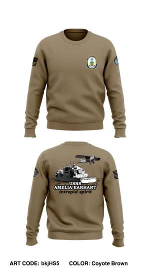 USNS AMELIA EARHART Core Men's Crewneck Performance Sweatshirt - bkjHS5