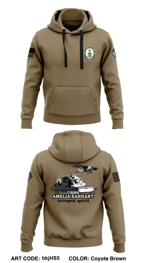 USNS AMELIA EARHART  Core Men's Hooded Performance Sweatshirt - bkjHS5