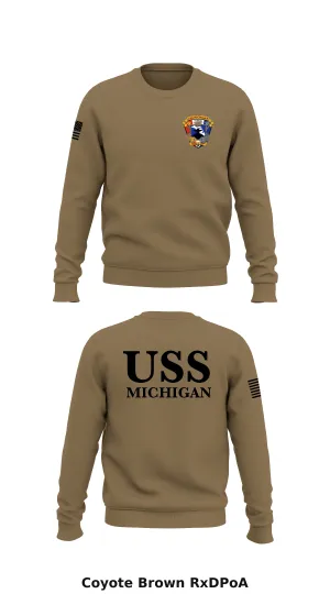 USS Michigan Store 1 Core Men's Crewneck Performance Sweatshirt - RxDPoA