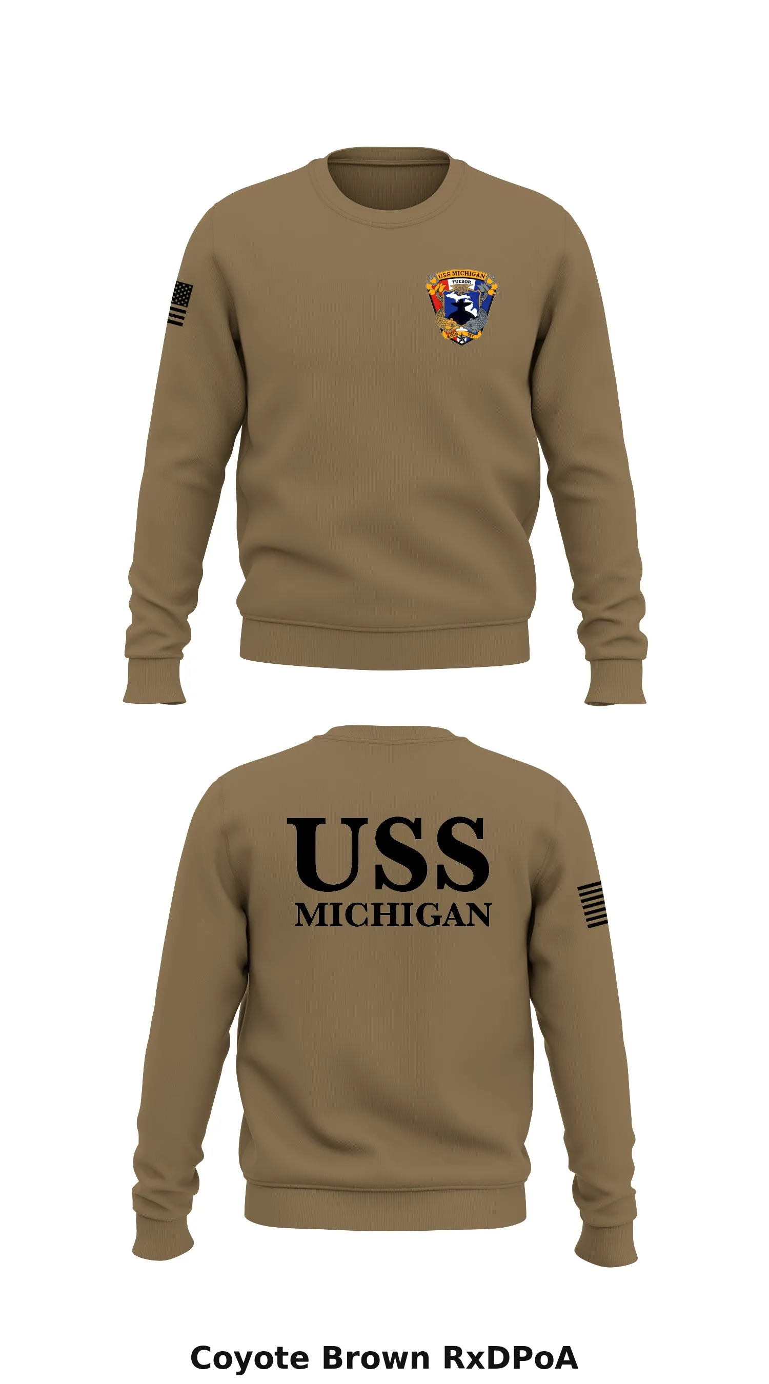 USS Michigan Store 1 Core Men's Crewneck Performance Sweatshirt - RxDPoA