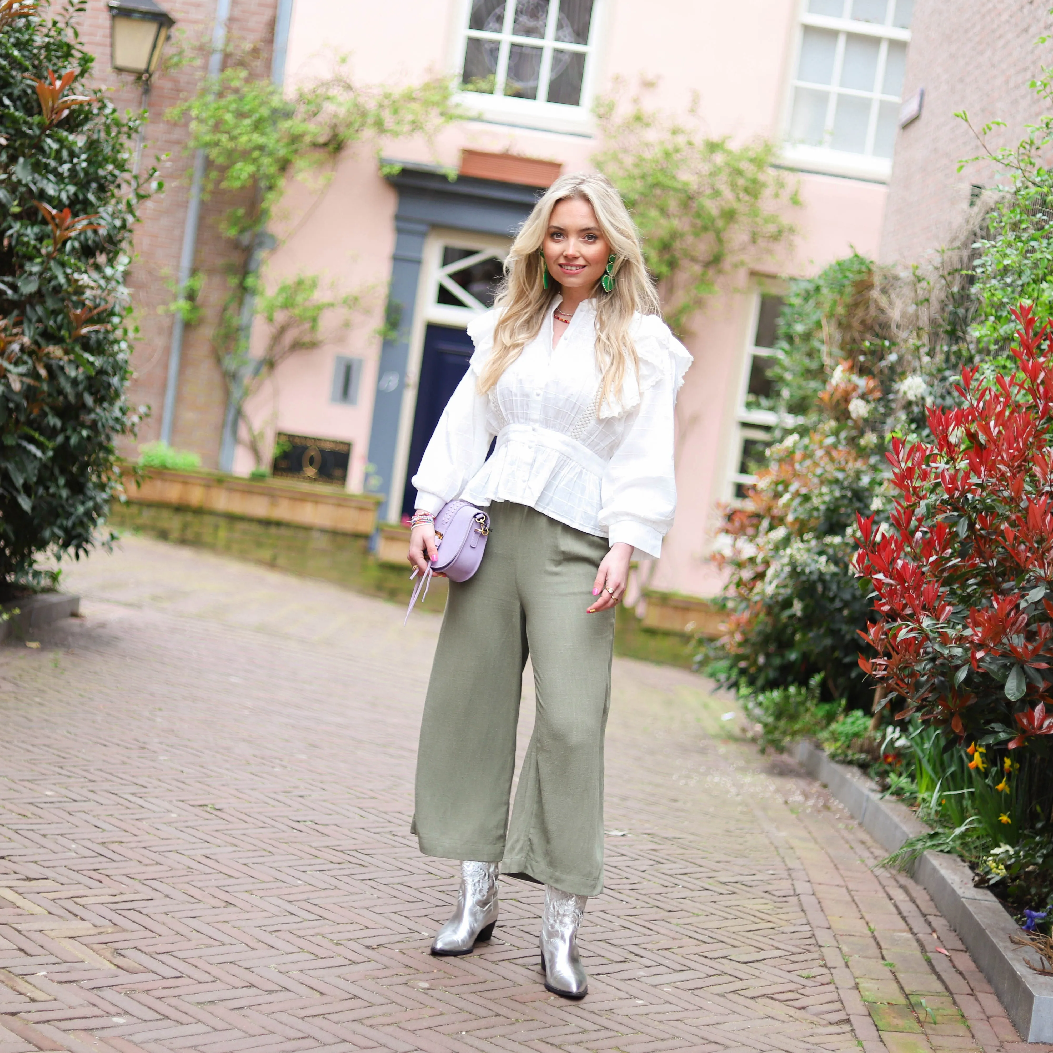 Vinsty culotte pants green