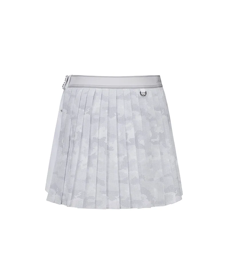 W Camo Print Detachable Pleats H/PT - White
